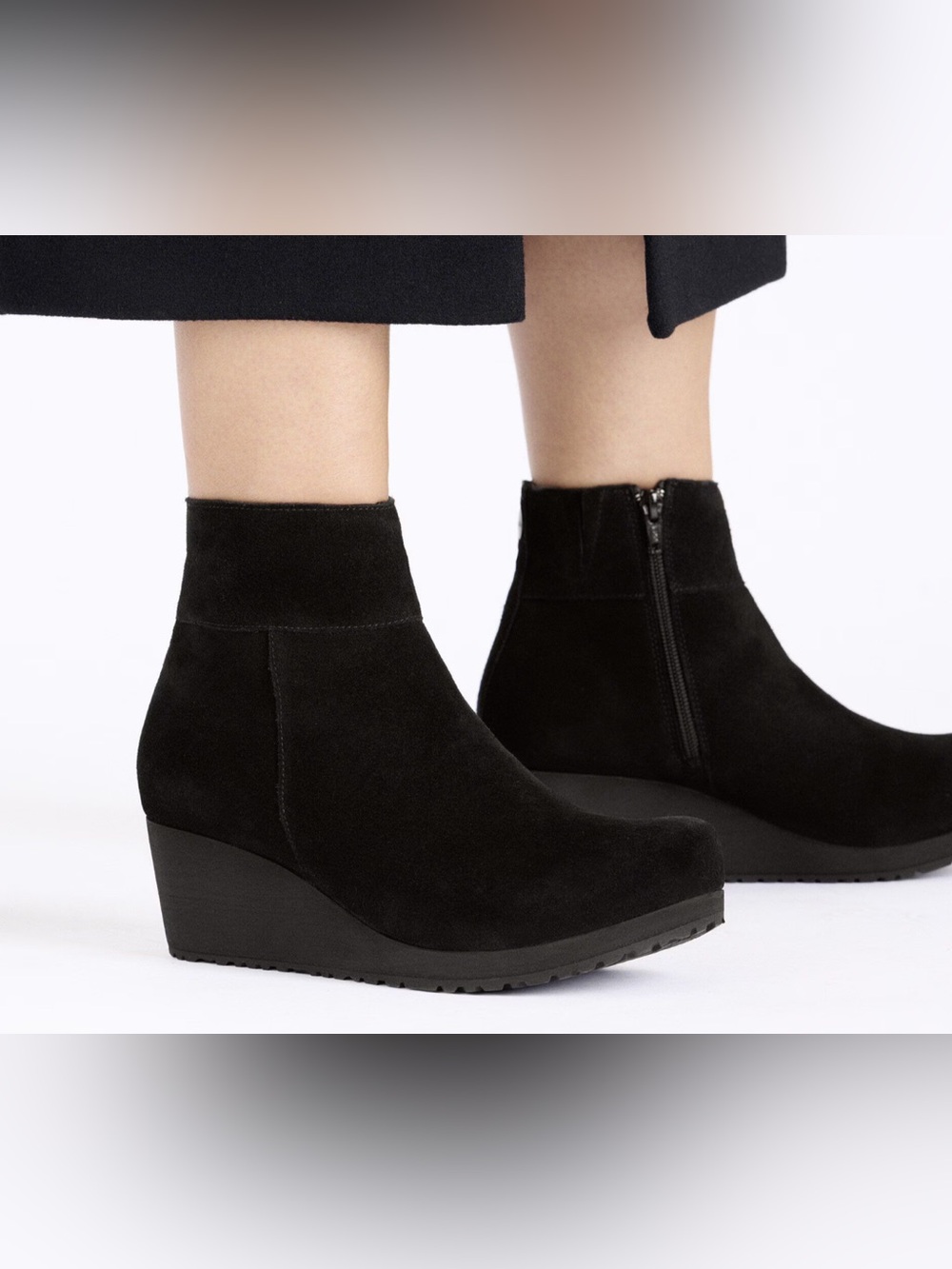 New Bikenstock Papillio Ebba Suede Wedge Ankle Boots Size 38 US 7-7.5